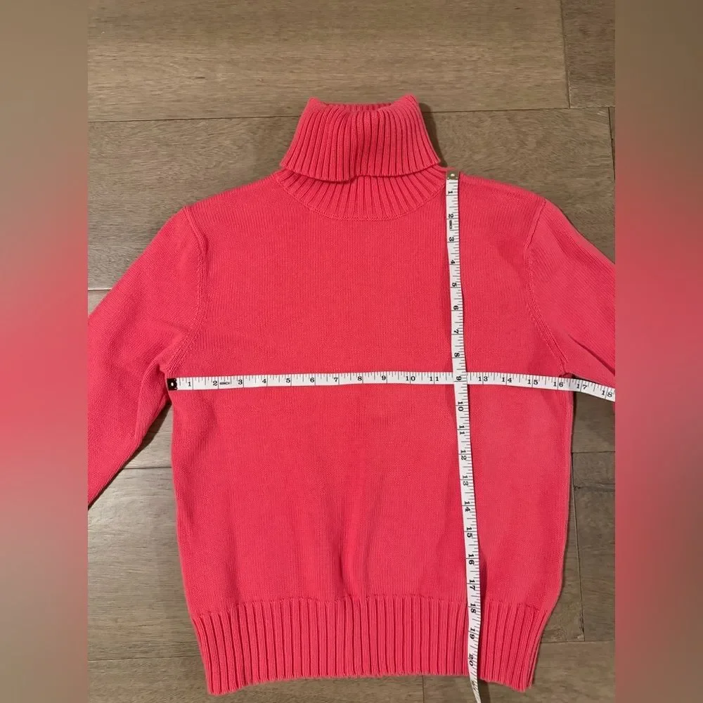 Ralph Lauren Girls Coral Pink Turtleneck Sweater